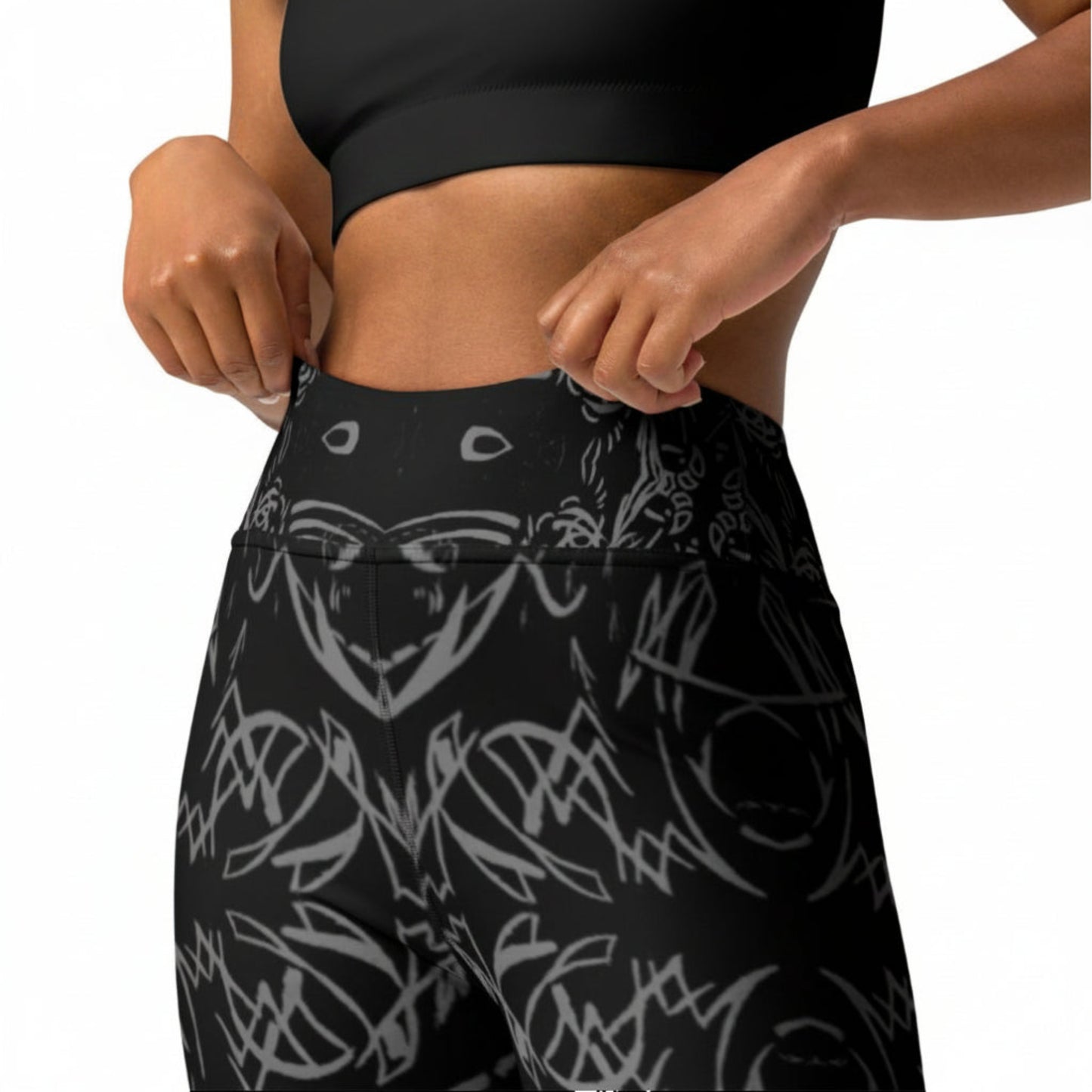 The Head Night high-waisted leggings with signature ‘The Head’ design, seamless four-way stretch fabric, IHAMORA activewear XS–4XL