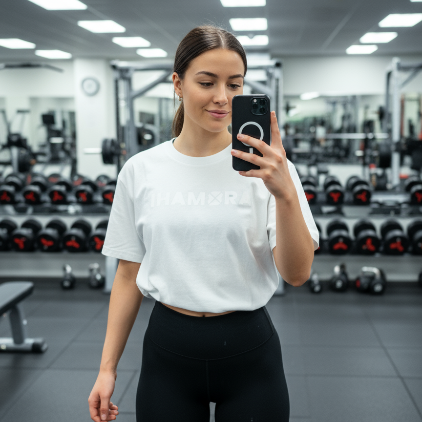 IHAMORA Aura Logo Relaxed Boxy Tee