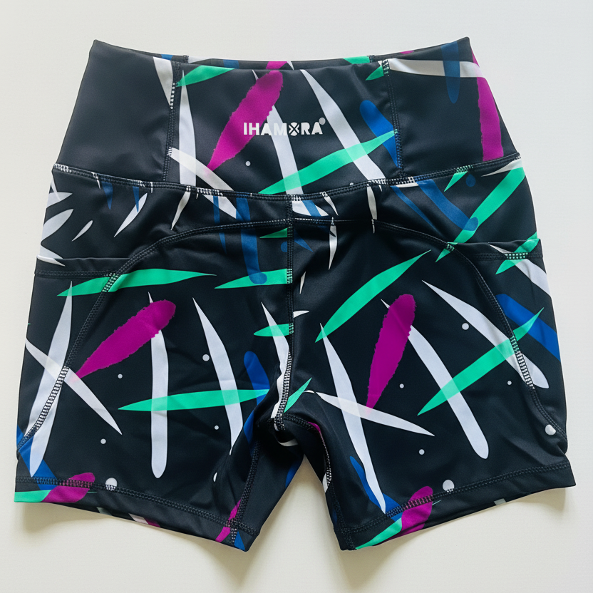 high-waisted bamboo gym shorts by IHAMORA