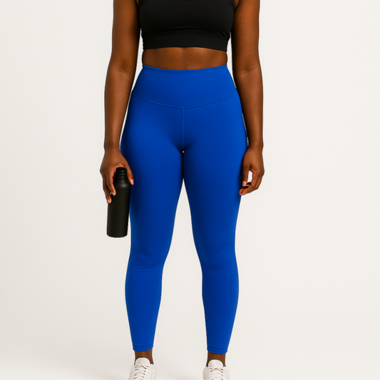Blue seamless high-waisted leggings, IHAMORA women’s activewear XS–XL