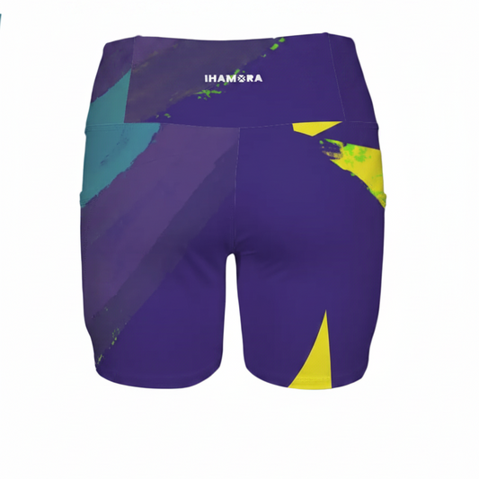 Blue Marlin High-Waisted Gym Shorts