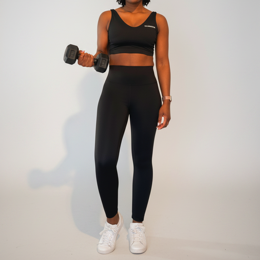 Seamless High-Waisted Workout Leggings – Black, Comfortable & Bold