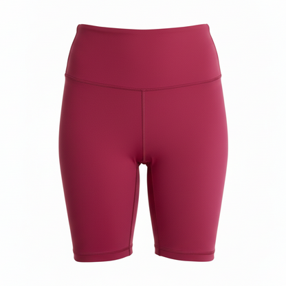 Maroon athletic shorts on a white background