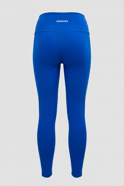 Seamless High-Waisted Workout Leggings – Blue, Comfortable & Bold
