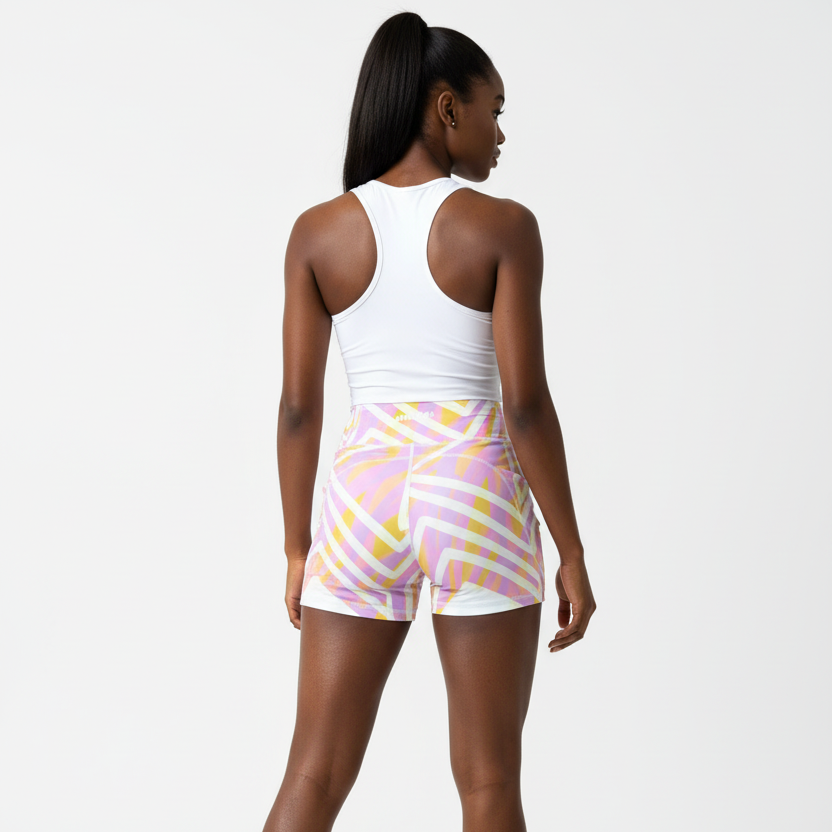 The Tribe – Pink High Waisted Pocket Shorts
