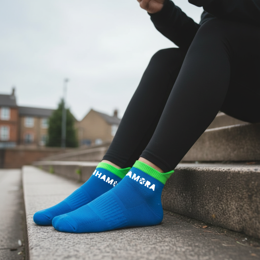 Essentials Running Socks - Ankle Fit, Available in Blue and Yellow