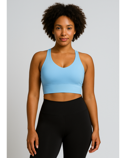 High Impact Sports Bra – Cool Blue, Supersoft & Seamless