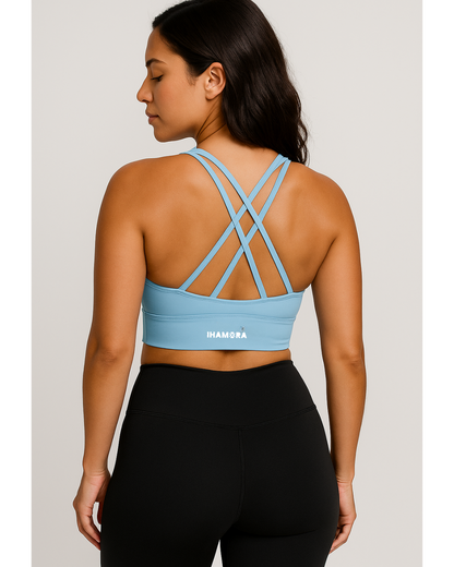 High Impact Sports Bra – Cool Blue, Supersoft & Seamless