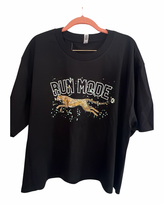 Relaxed Boxy Tee - Premium 100% Combed Cotton - IHAMORA- Run mode - Black & Blue