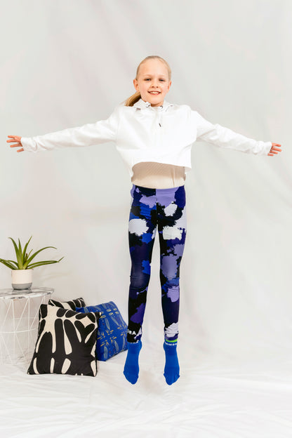 Girl's Blue Camo Signature Seamless Leggings - Soft, Stretchy, and Stylish Activewear