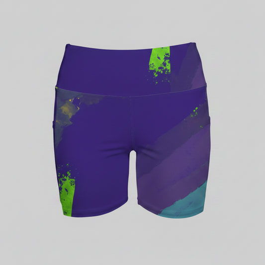Blue Marlin High-Waisted Gym Shorts