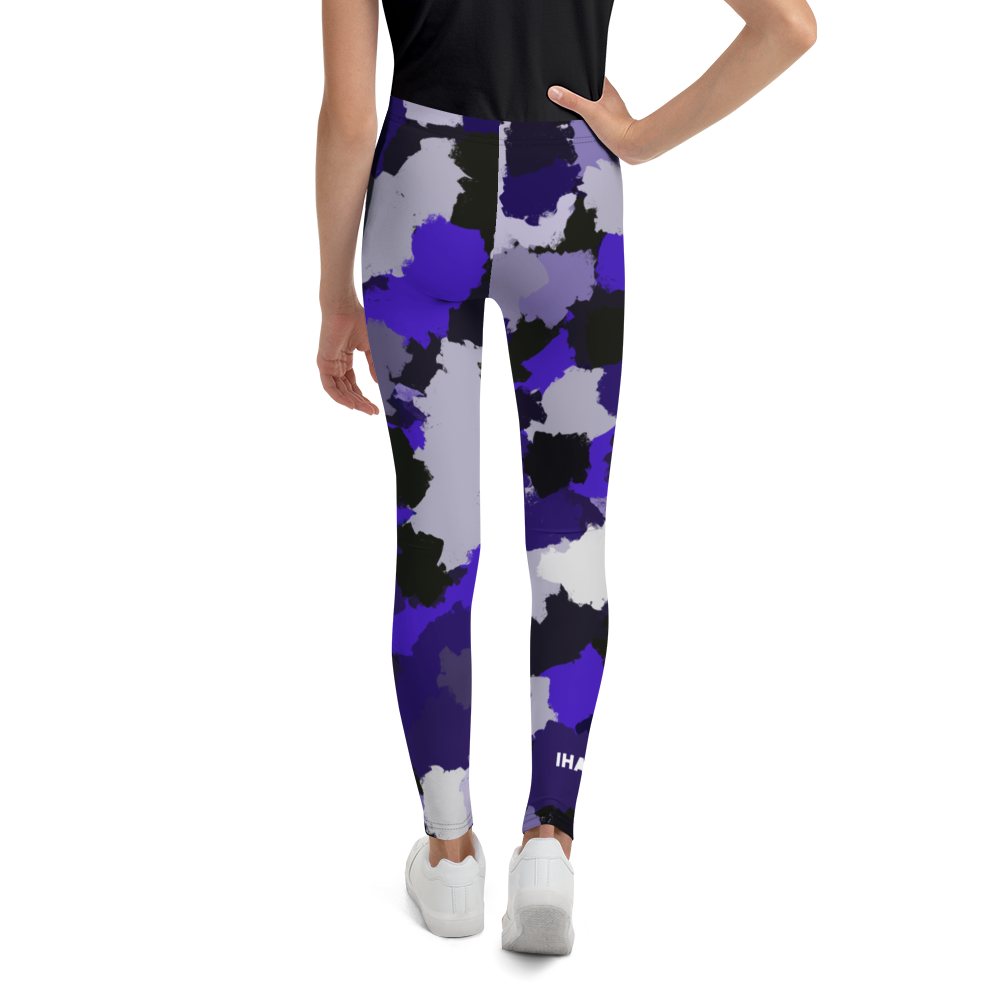 Girl's Blue Camo Signature Seamless Leggings - Soft, Stretchy, and Stylish Activewear